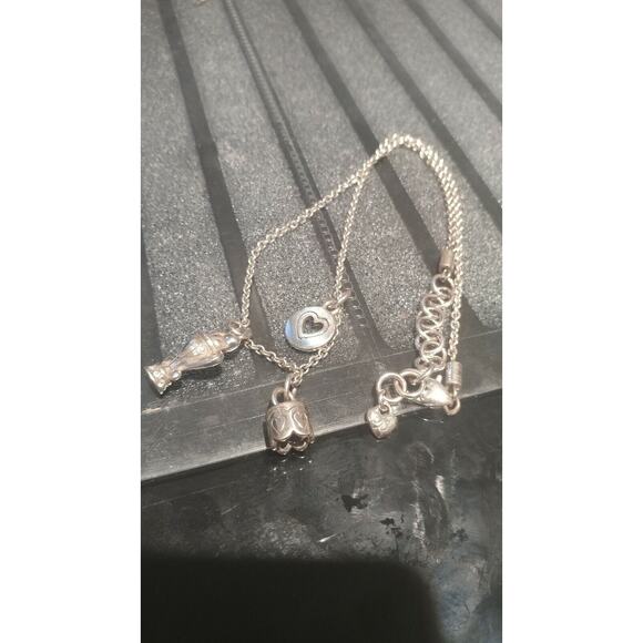 Brighton Heart Silver Plated Dangle Necklace Adjustable - Picture 5 of 5